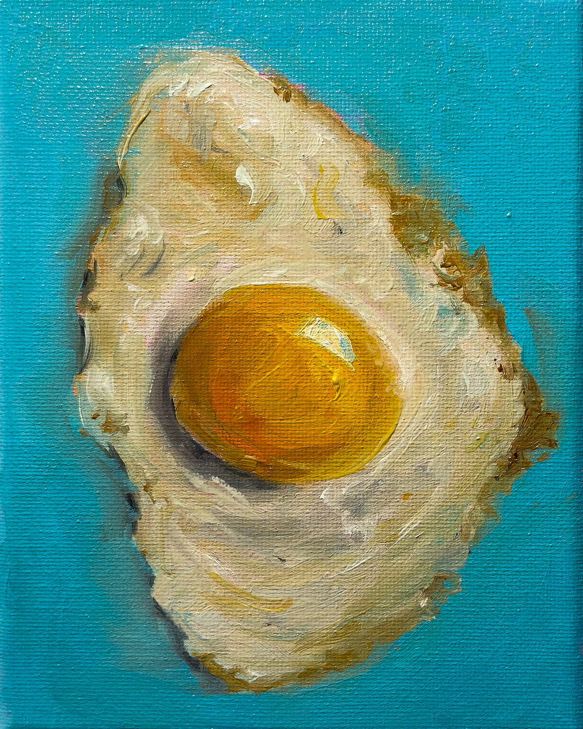 Eggcellent, Original 5 × 7 Oil Painting